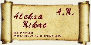 Aleksa Mikać vizit kartica